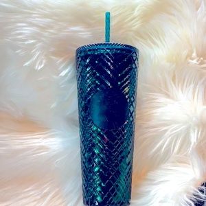 🔴RARE 2022 Starbucks Anniversary Green Jeweled Venti Tumbler 24 oz